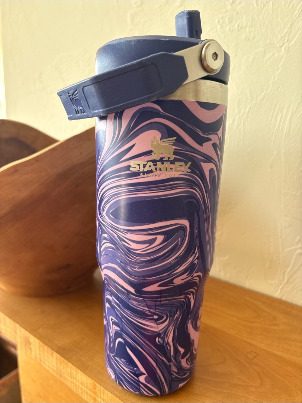 Stanley Pink & Purple Tie-Dye Swirl 30 ounce Travel Tumbler Water Hydration